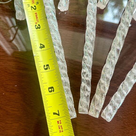 Vintage Lucite Glittered Swirled Candy Christmas Ornaments Set of 4 - Picture 7 of 9